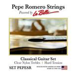 Romero PEPESR Classical Guitar Set, Clear Nylon Trebles, Hard Tension