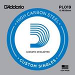 D'Addario Plain Steel Single Guitar String .019