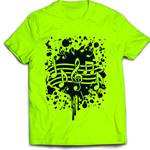 T-Shirt Neon Green with Note Splatter