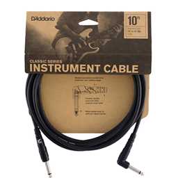 D'Addario Classic Series Instrument Cable, Right Angle Plug - 10 feet