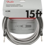 Fender Professional Series Instrument Cable 15'- White Tweed