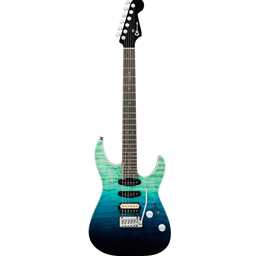 Charvel Pro-Mod Plus Dinky® DK24 HSS 2PT EB QM, Ebony Fingerboard - Blue Curaçao