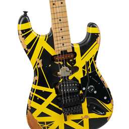 EVH Limited Edition Striped Series Frankenstein™ Frankie, Maple Fingerboard, Black with Yellow Stripes, Aged