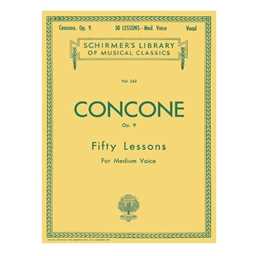Concone 50 Lessons Op.9 Medium Voice (Schirmer)