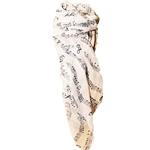 Scarf Music Notes White & Blue