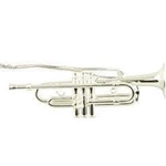 Silver Trumpet Christmas Ornament