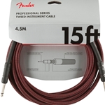 Fender 15' Pro Instrument Cable Red Tweed