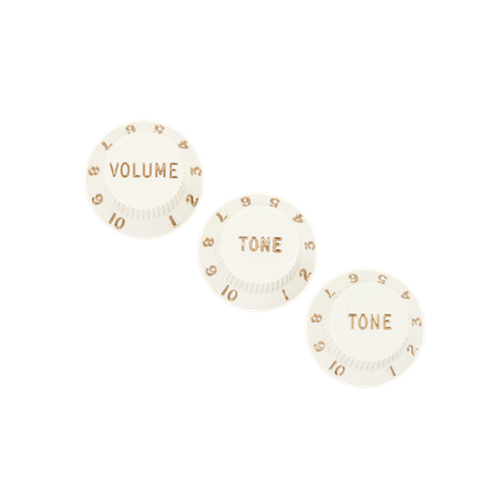 Fender Stratocaster Knobs, White (Volume, Tone, Tone) (Set 3)