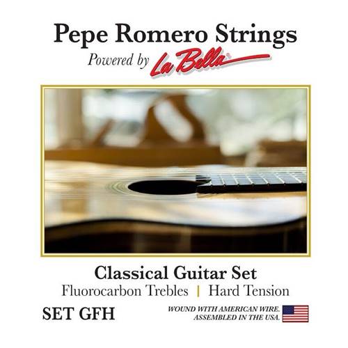 Romero GFH Classical Guitar Set, Fluorocarbon Trebles, Hard Tension