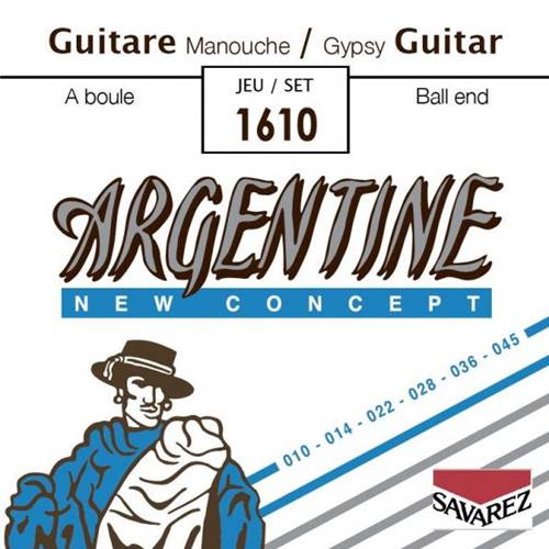 Savarez Aregentine Ball End 
Acoustic Jazz Guitar Set Extra Light 1610