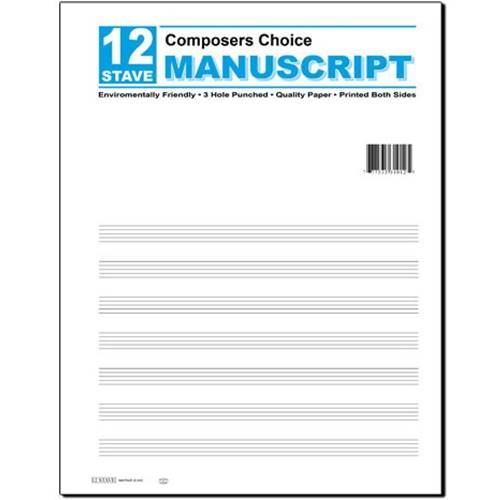 12 Stave Manuscript Paper Tapestry Music