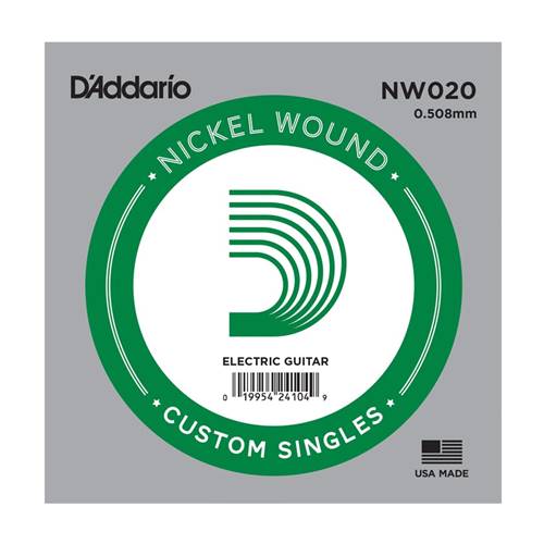 D'Addario Nickel Wound Electric Guitar Single String .020