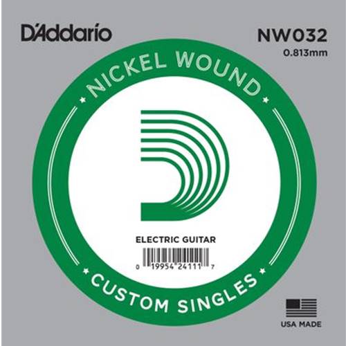 D'Addario Nickel Wound Electric Guitar Single String .032