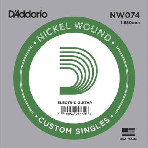 D'Addario Nickel Wound Electric Guitar Single String .074