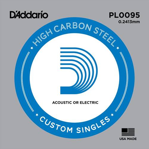 D'Addario Plain Steel Single Guitar String .0095