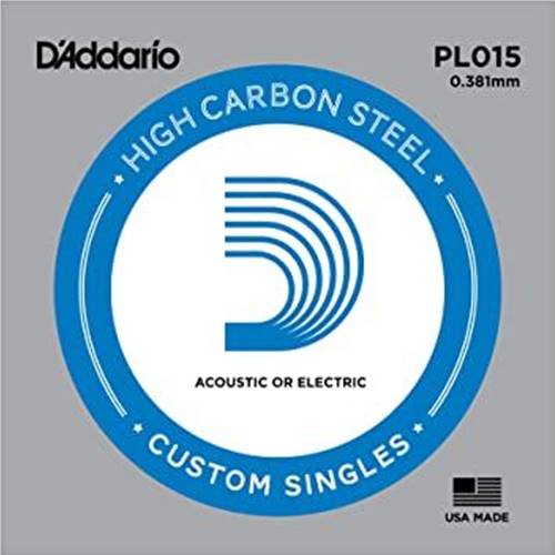D'Addario Plain Steel Single Guitar String .015