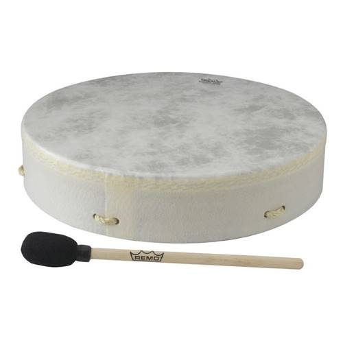 Remo 16" Buffalo Drum With Mallet- White