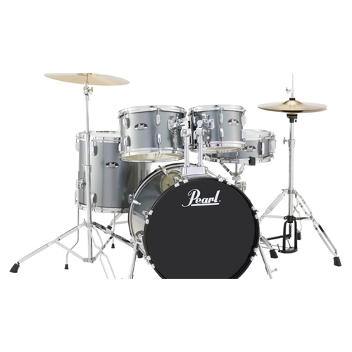 Pearl 5PC Roadshow Drum Set with Cymbals - Jet Black