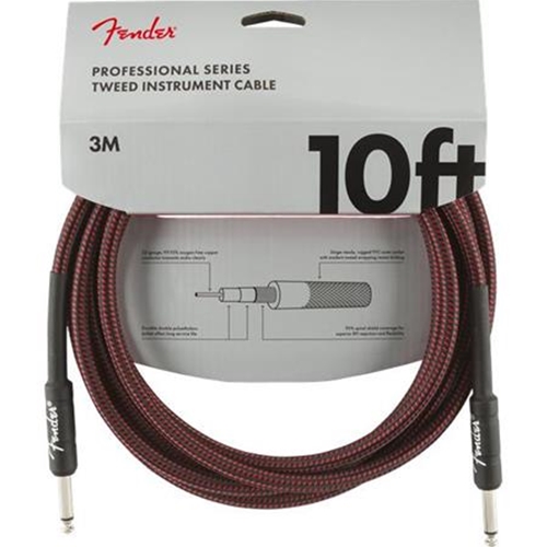 Fender Professional Series Instrument Cable 10'- Red Tweed