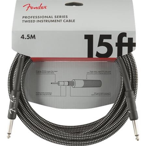 Fender Professional Series Instrument Cable 15'- Gray Tweed