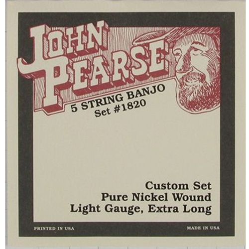 1820 John Pearse 5 String Banjo String Set Light