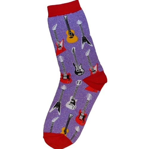 Women's Guitar Socks Purple