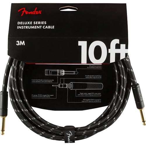 Fender 10' Deluxe Instrument Cable Black Tweed